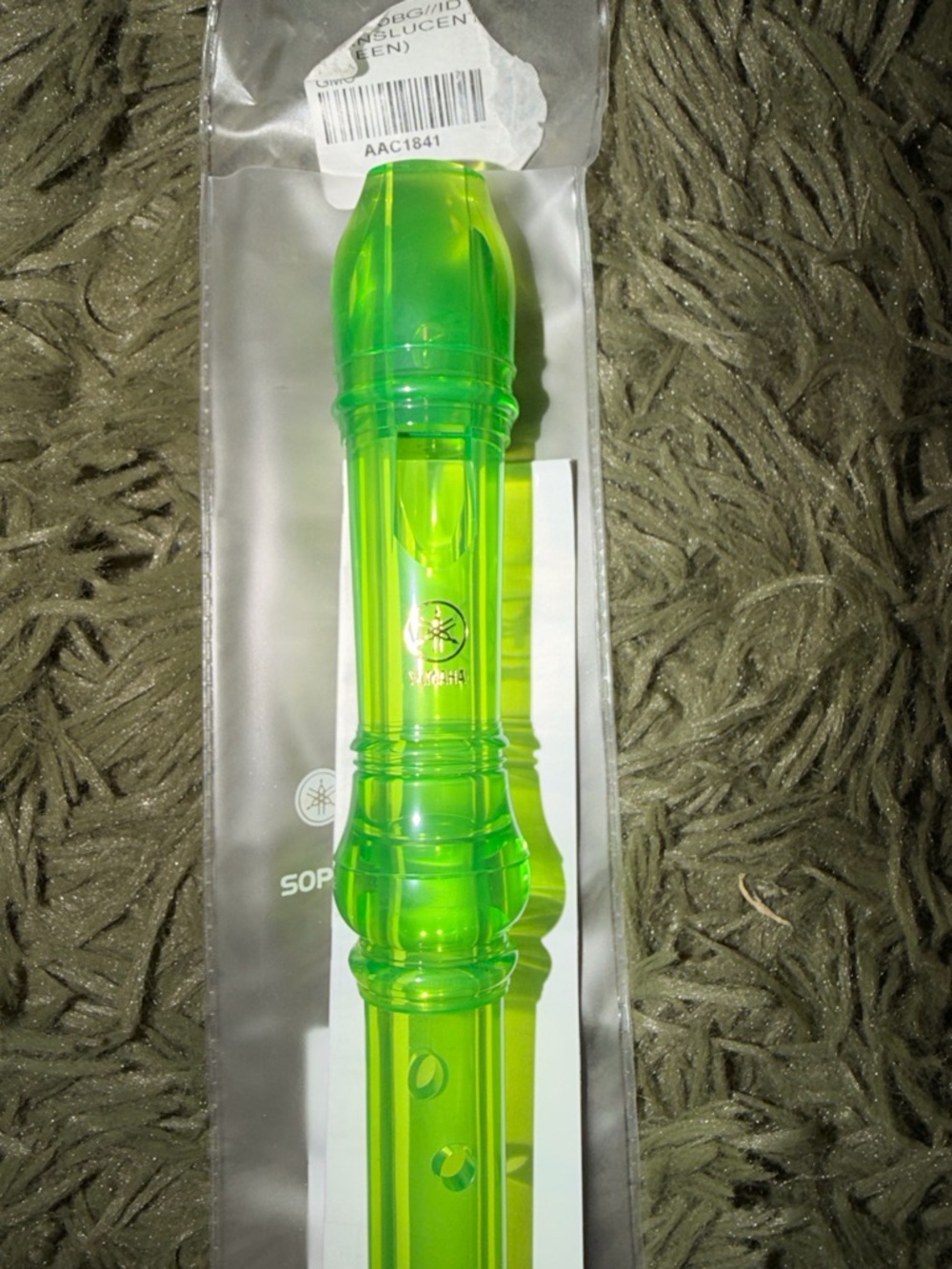 Yamaha Translucent Neon Green Recorder - Picture 5 of 5